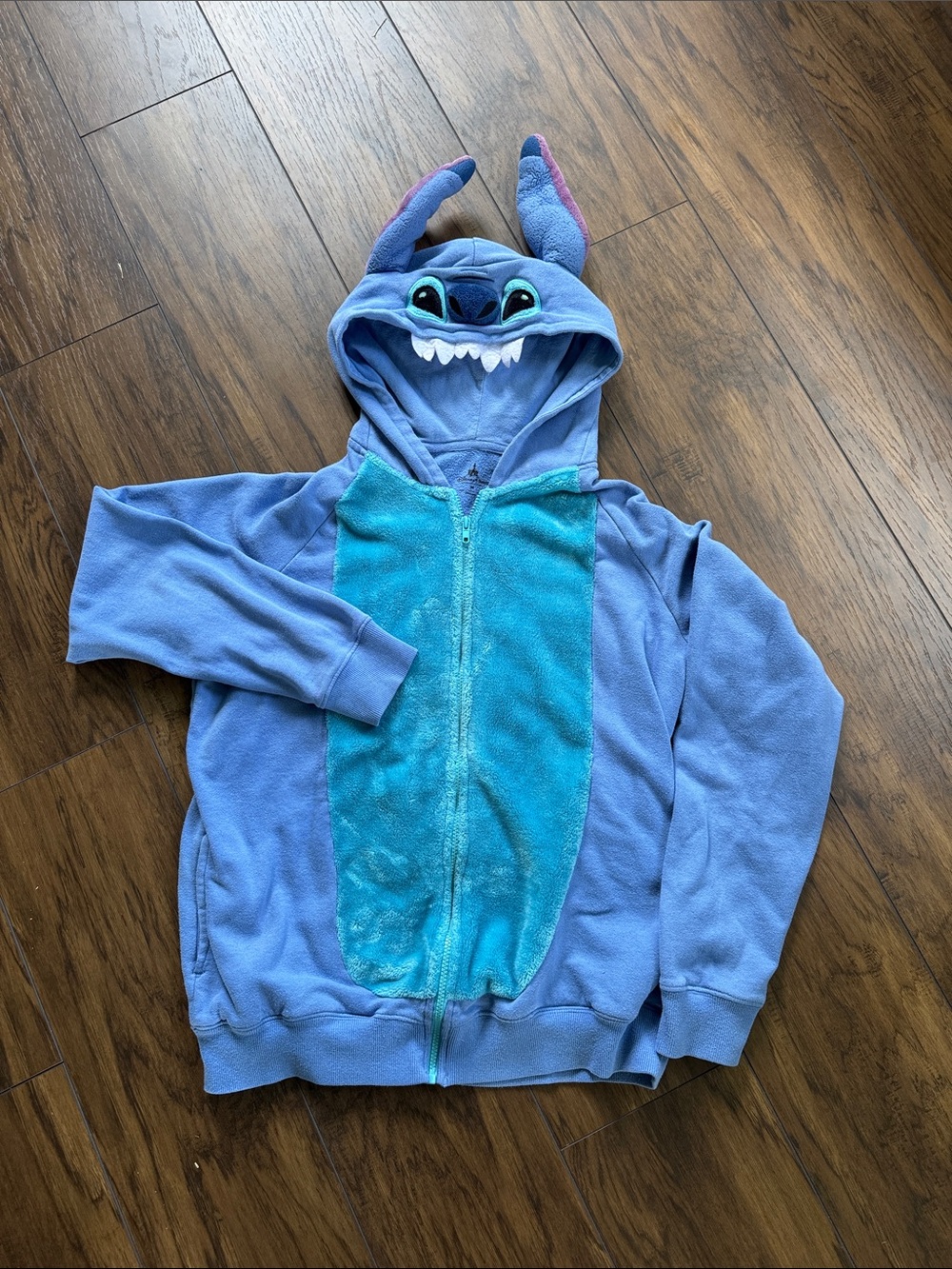 Stitch M Full Zip Embroidered Hooded Jacket Disney Park Blue